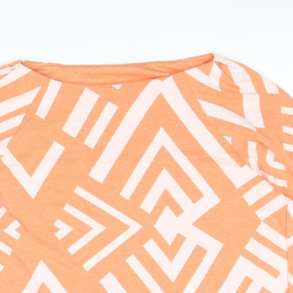 Street One Womens Orange Geometric Polyester Pullover Sweatshirt Size 8 Pullover