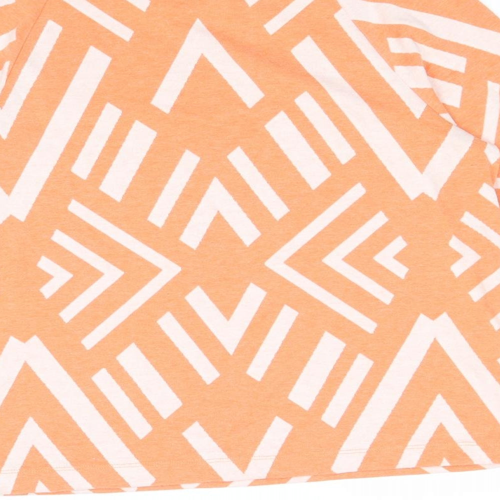Street One Womens Orange Geometric Polyester Pullover Sweatshirt Size 8 Pullover