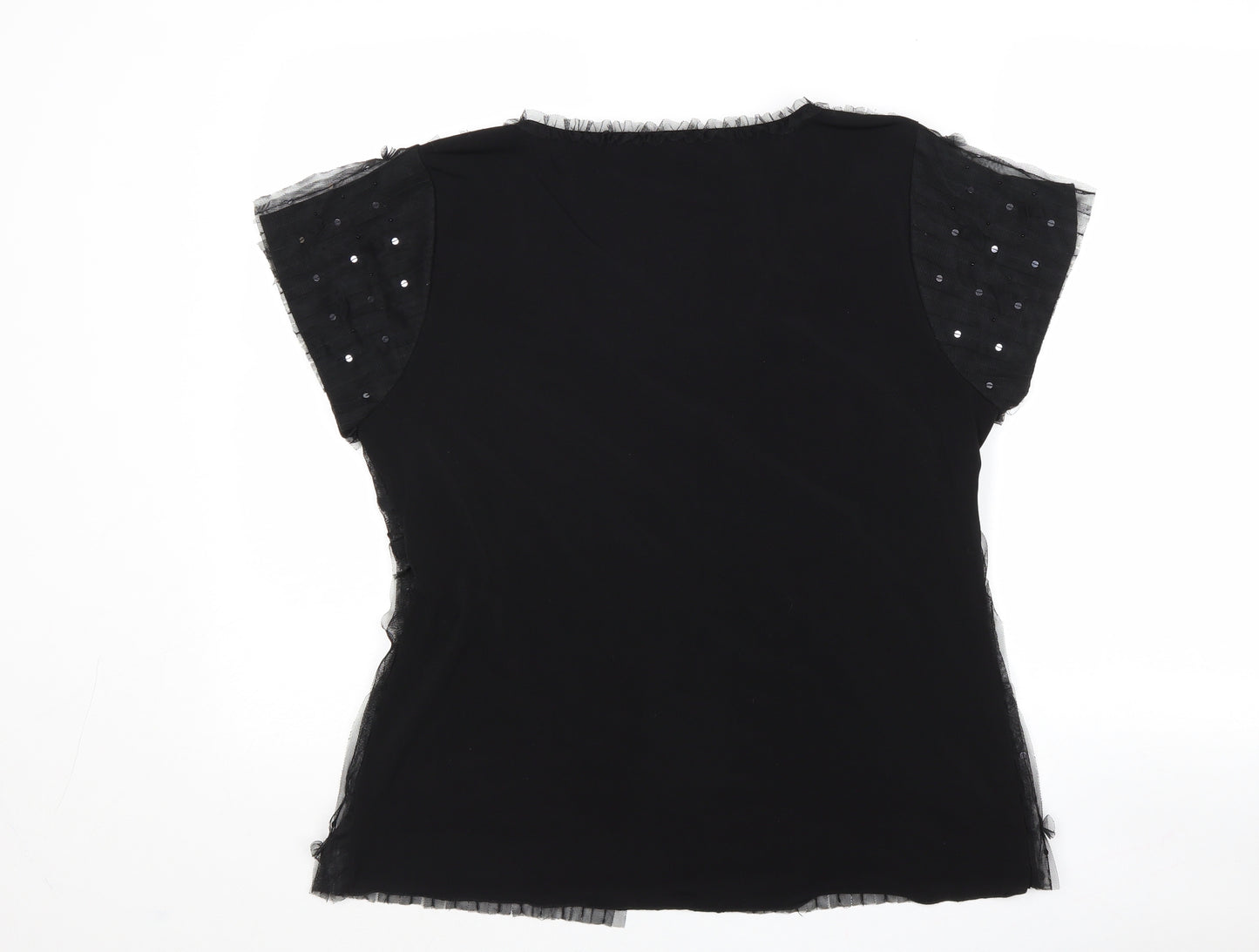 Per Una Womens Black Polyester Basic Blouse Size 16 V-Neck