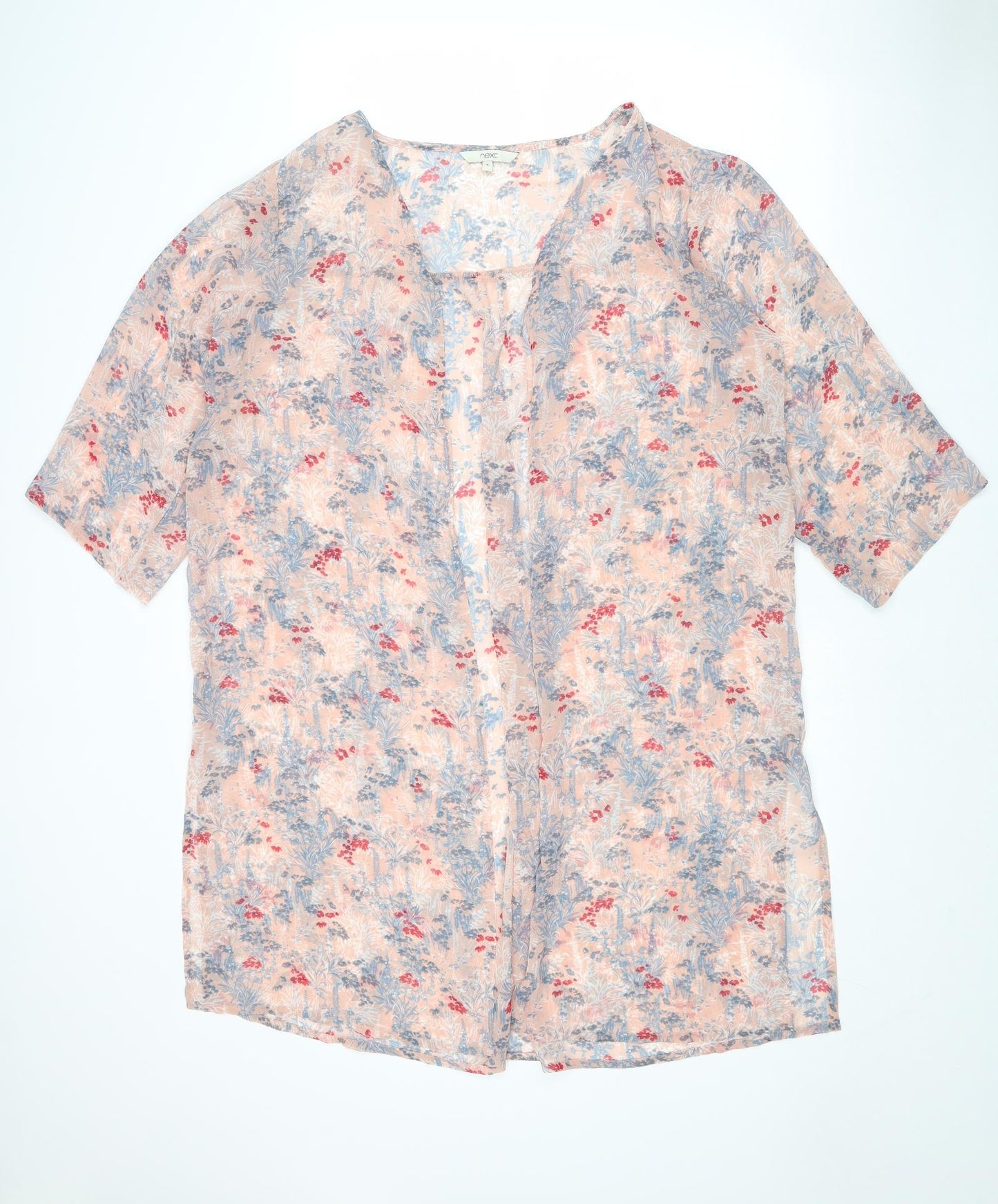 NEXT Womens Pink Geometric Polyester Kimono Blouse Size 16 V-Neck