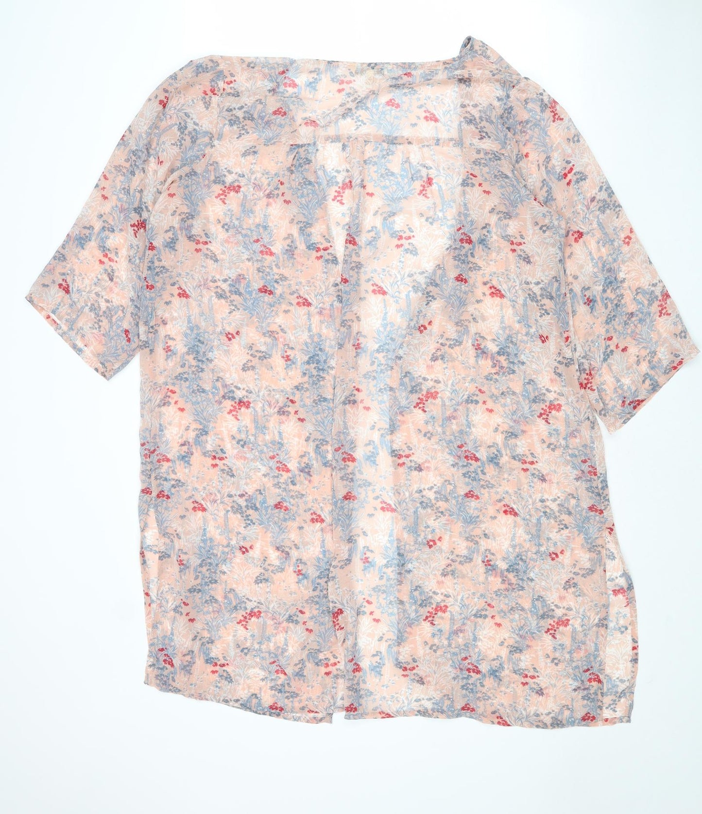 NEXT Womens Pink Geometric Polyester Kimono Blouse Size 16 V-Neck