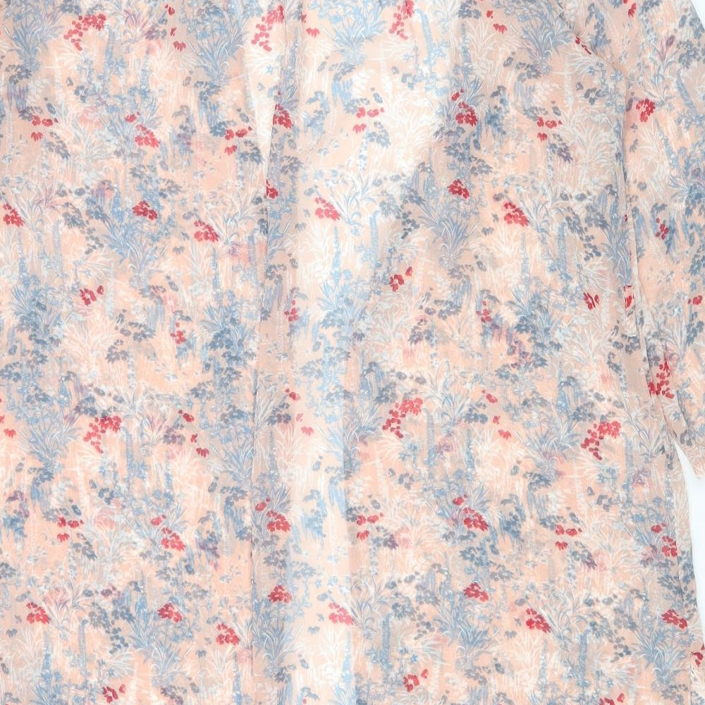 NEXT Womens Pink Geometric Polyester Kimono Blouse Size 16 V-Neck