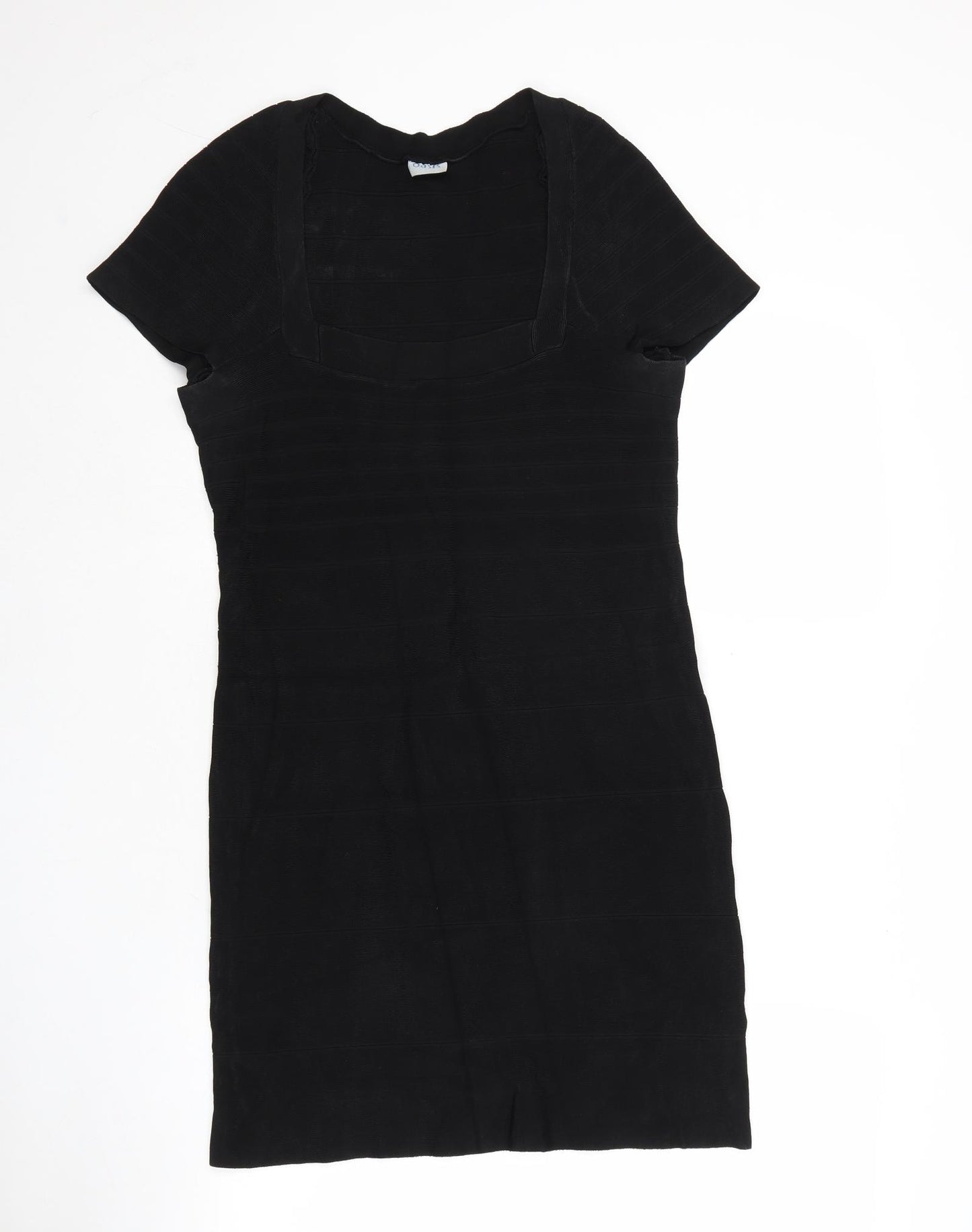 Oasis Womens Black Viscose Bodycon Size 18 Square Neck Pullover