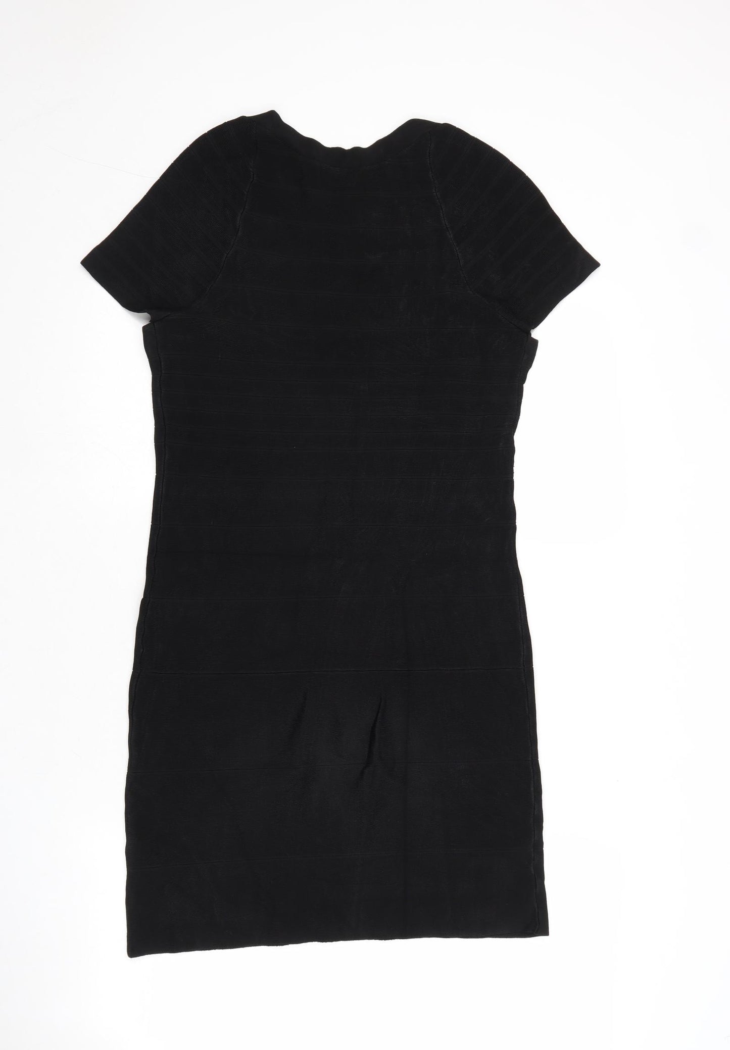Oasis Womens Black Viscose Bodycon Size 18 Square Neck Pullover