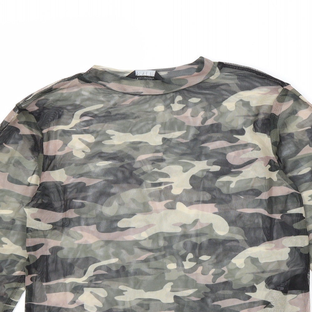 M&Co Girls Multicoloured Camouflage Polyester Pullover T-Shirt Size 12 Years Crew Neck Pullover