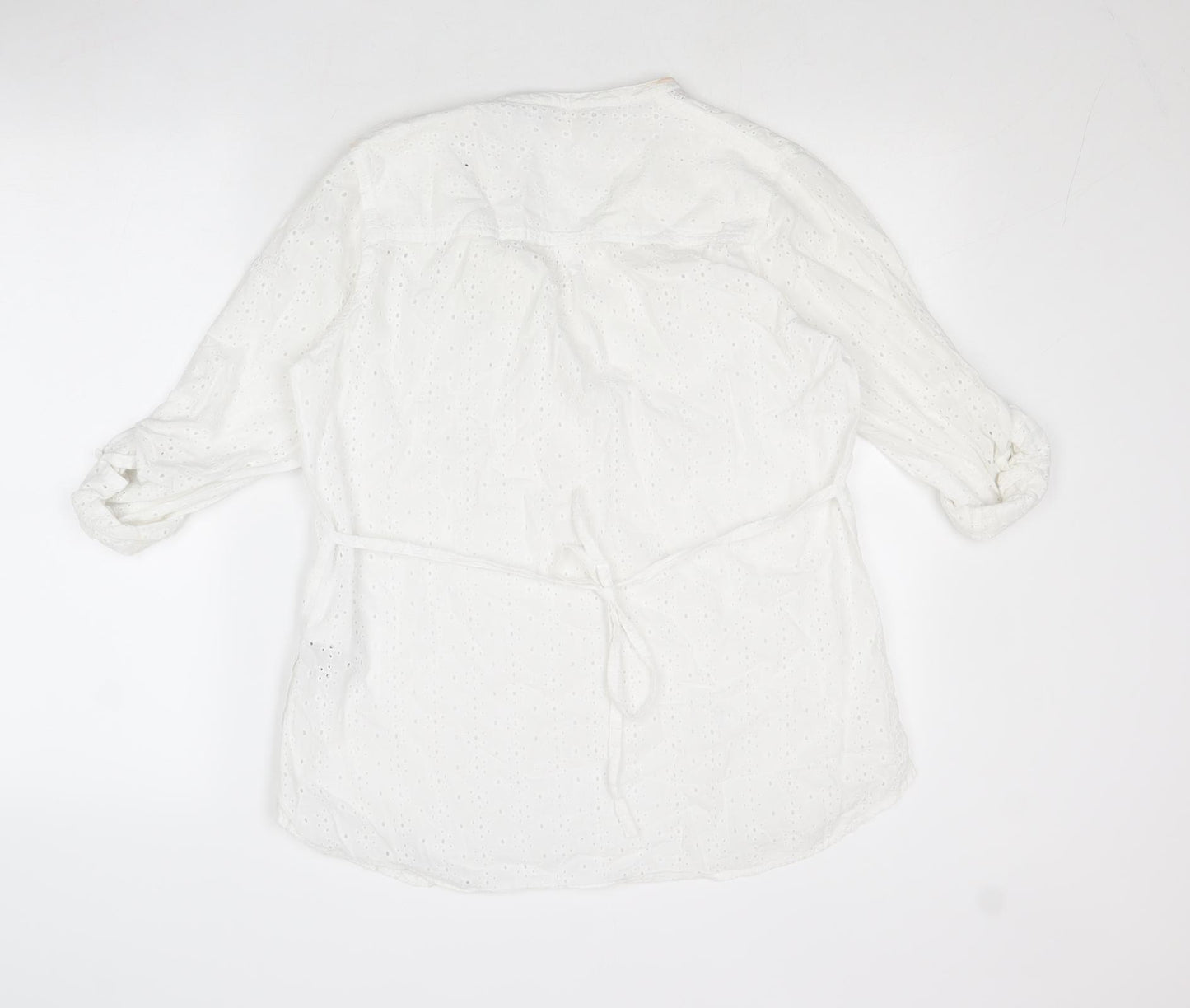 Regatta Womens White Cotton Basic Blouse Size 8 V-Neck