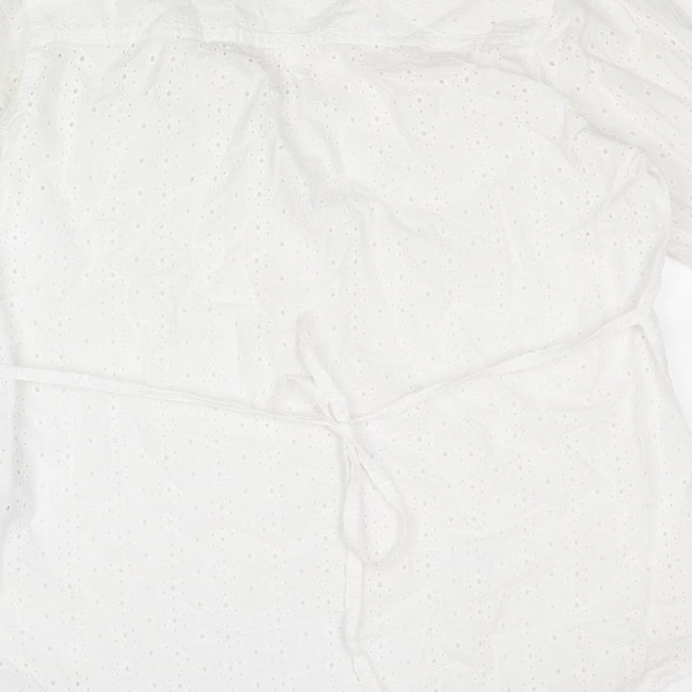 Regatta Womens White Cotton Basic Blouse Size 8 V-Neck