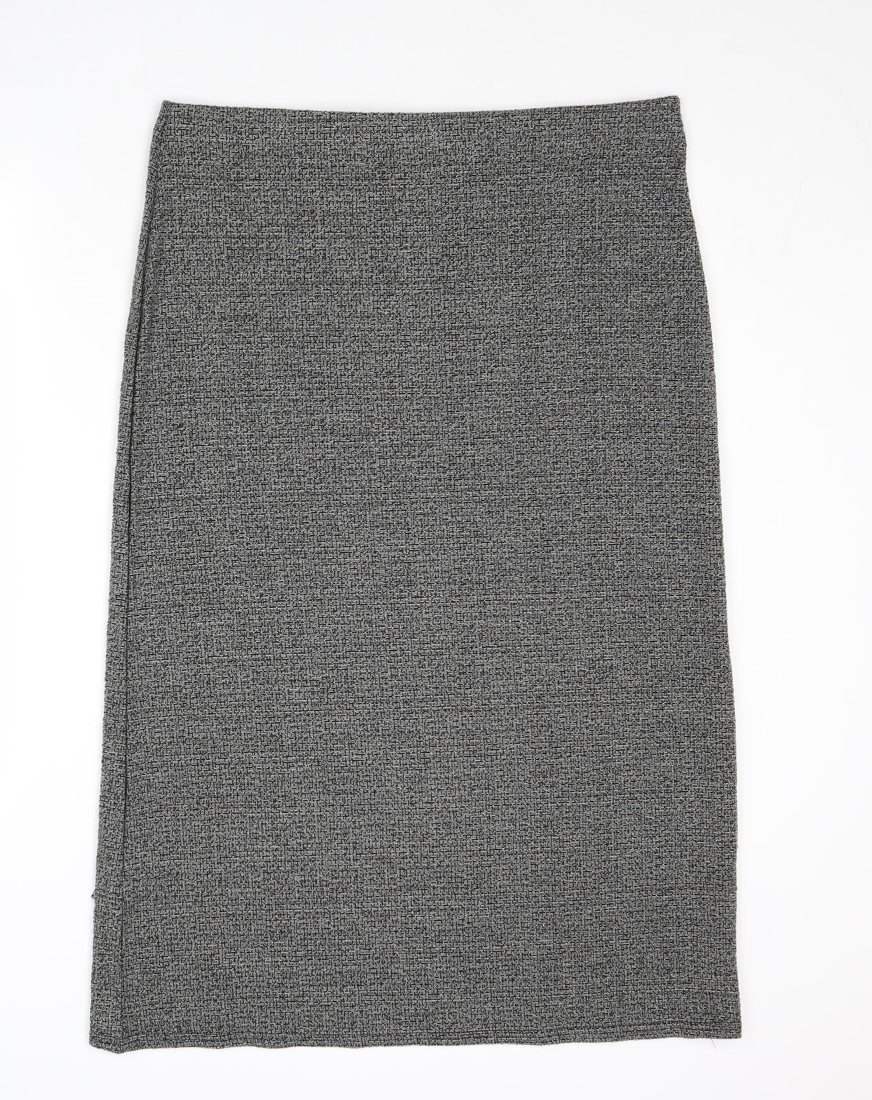 AMARANTO Womens Grey Acrylic A-Line Skirt Size 16
