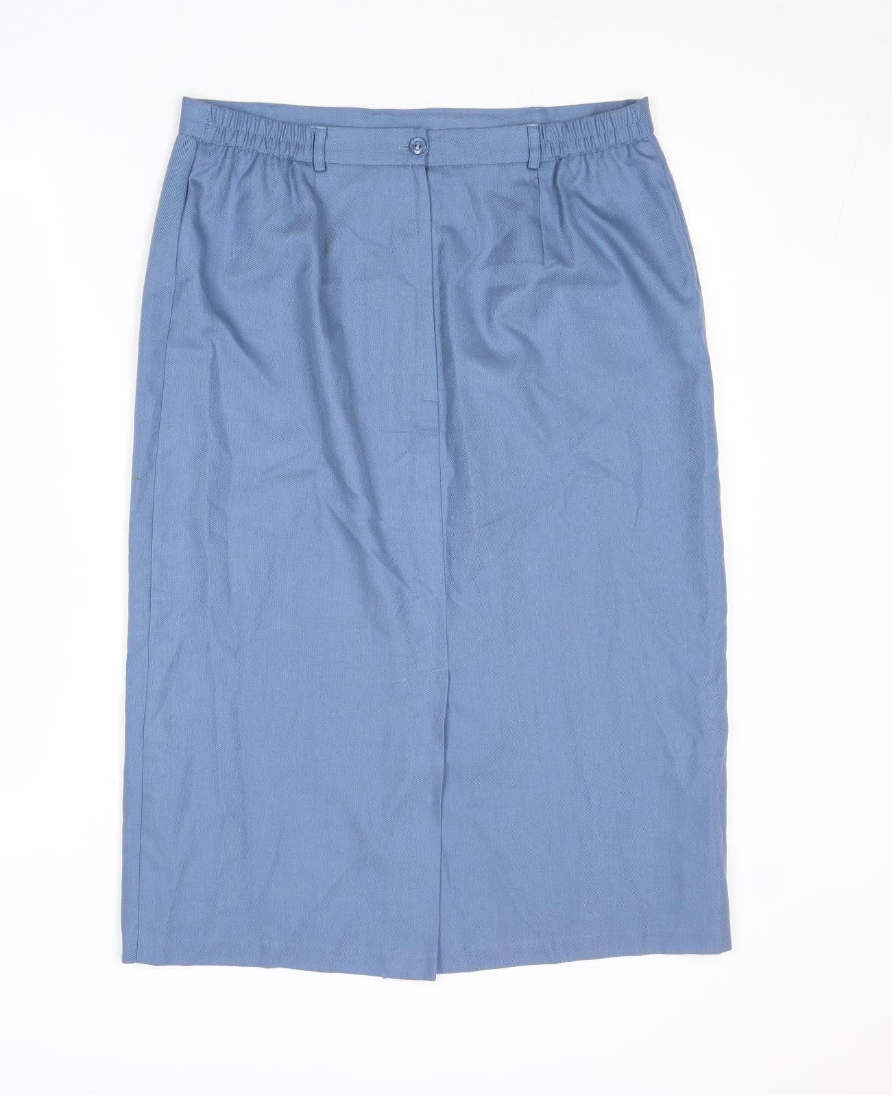 Slimtru Womens Blue Polyester A-Line Skirt Size 16 Zip