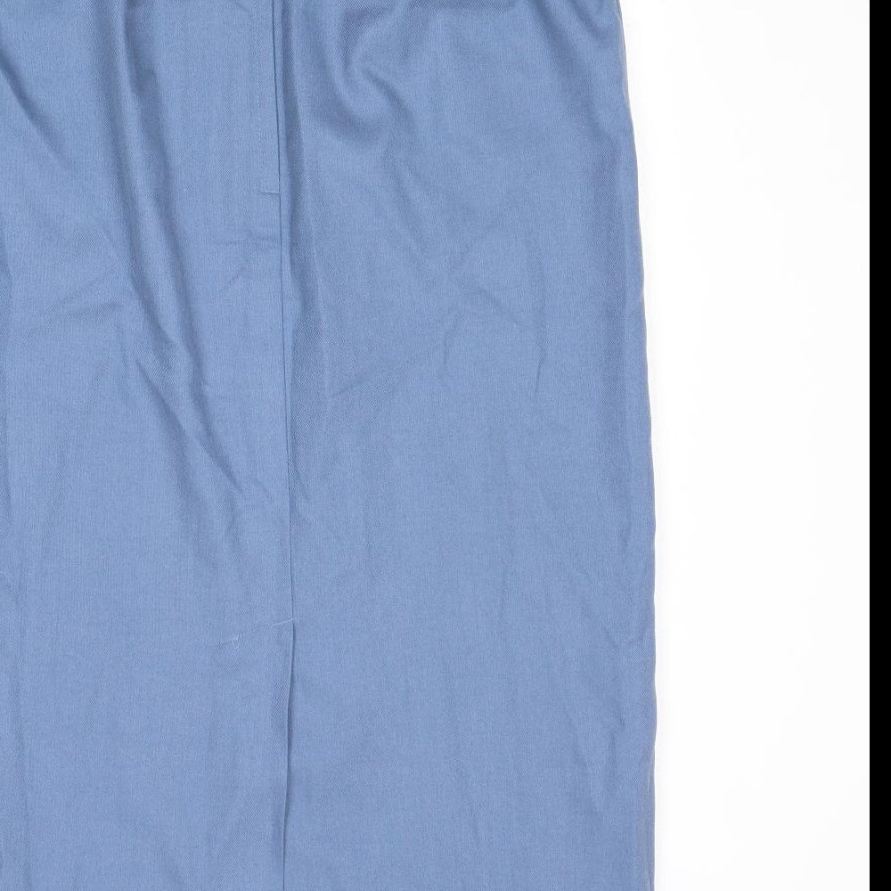 Slimtru Womens Blue Polyester A-Line Skirt Size 16 Zip