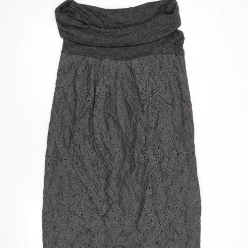 Tara Jarmon Womens Grey Polyester A-Line Size 10 Cowl Neck Pullover