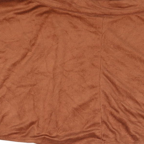 Cider Womens Brown Polyester Skater Skirt Size XS Zip