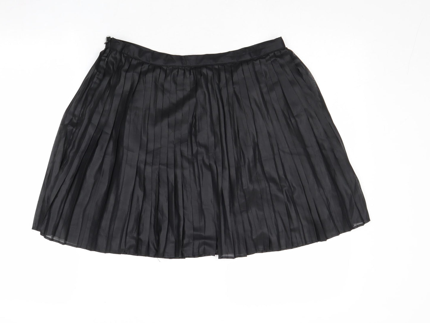 Vera Moda Womens Black Polyester Pleated Skirt Size 10 Zip