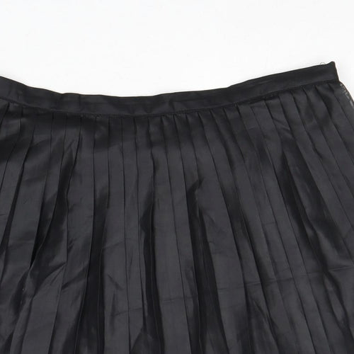 Vera Moda Womens Black Polyester Pleated Skirt Size 10 Zip