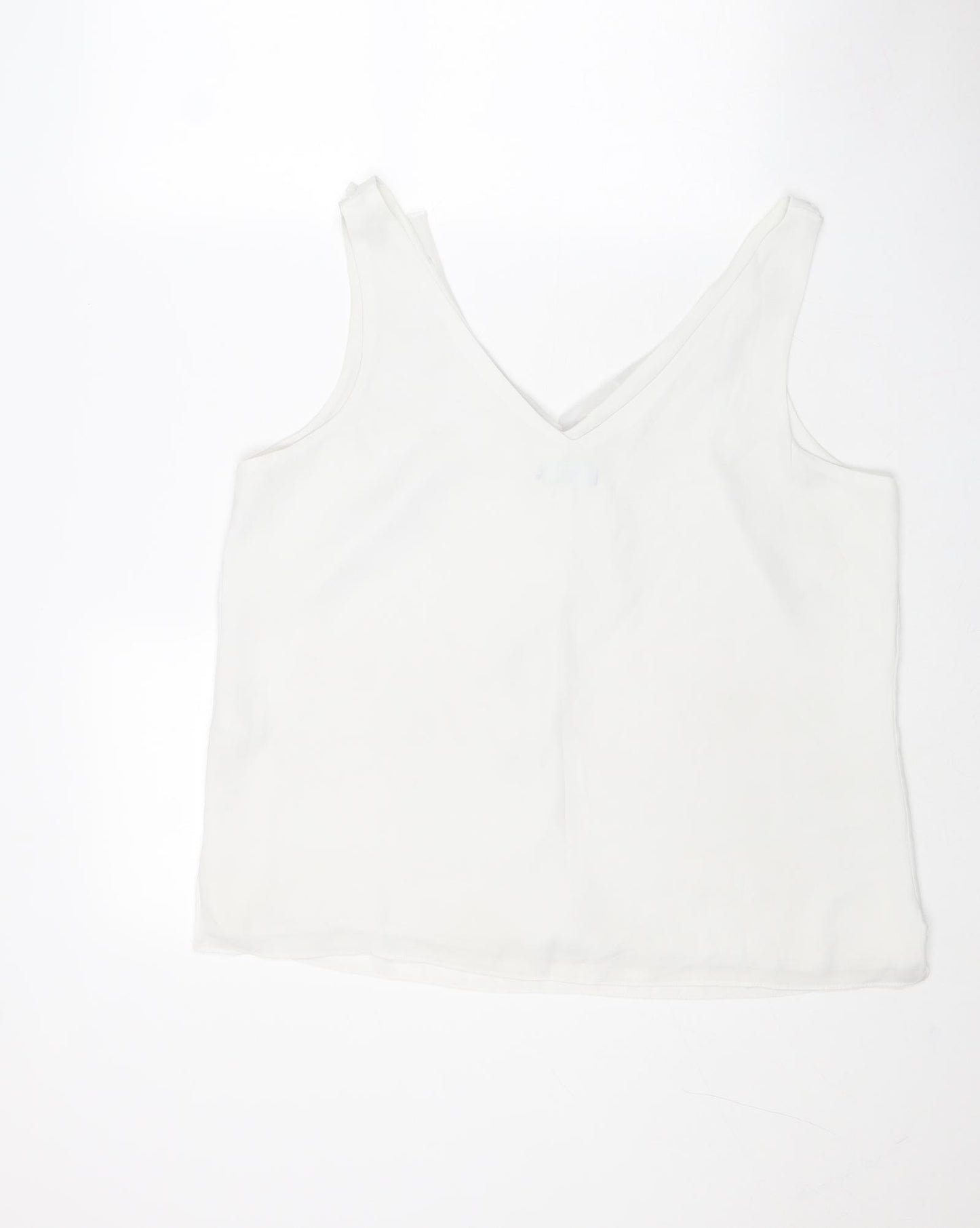 Wallis Womens White Polyester Basic Tank Size 16 V-Neck