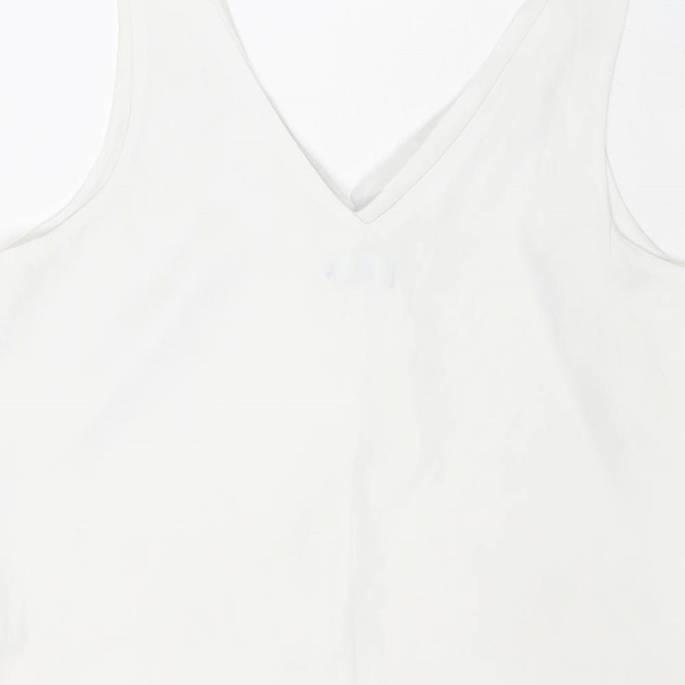 Wallis Womens White Polyester Basic Tank Size 16 V-Neck