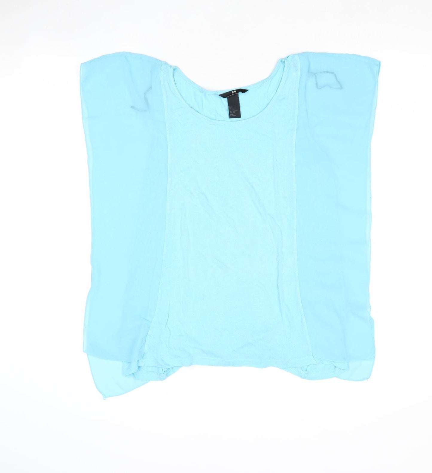 H&M Womens Blue Viscose Basic Tank Size S Round Neck