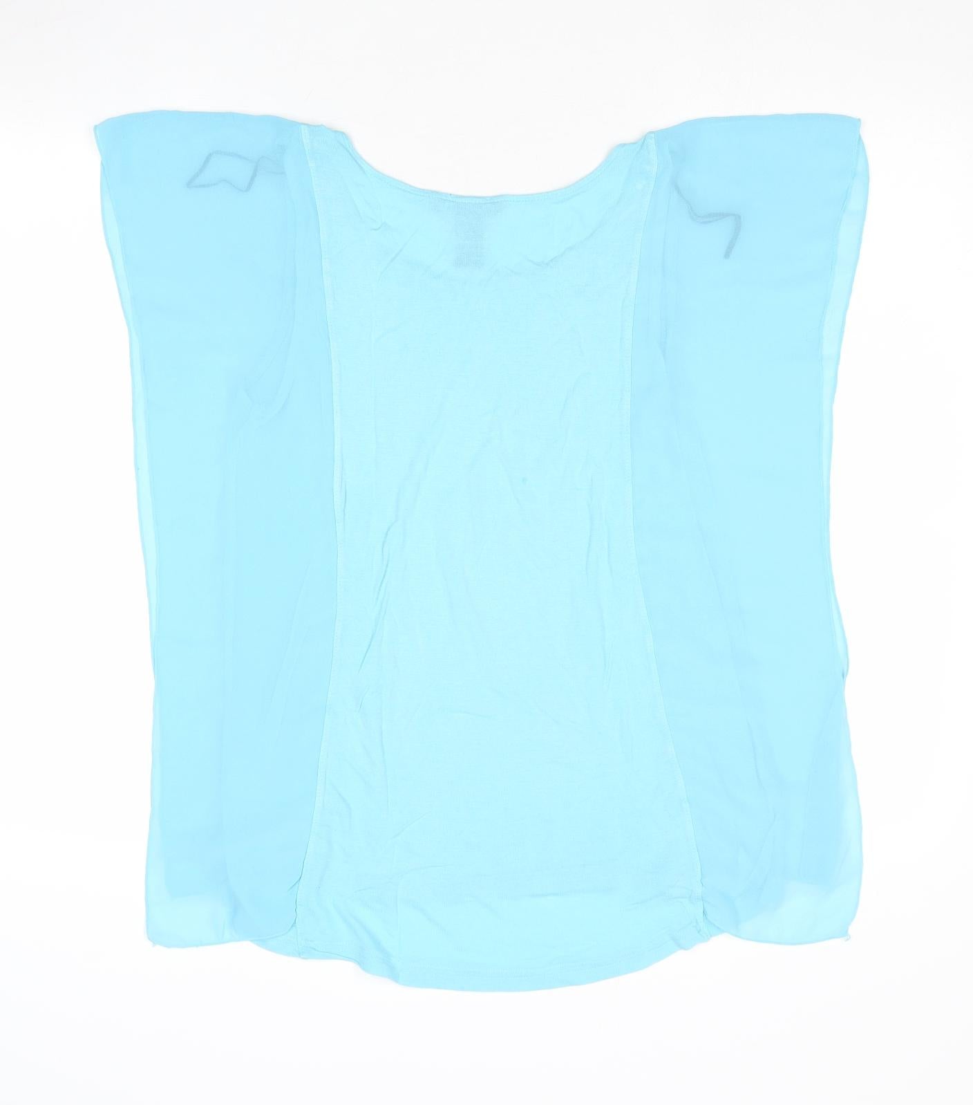 H&M Womens Blue Viscose Basic Tank Size S Round Neck
