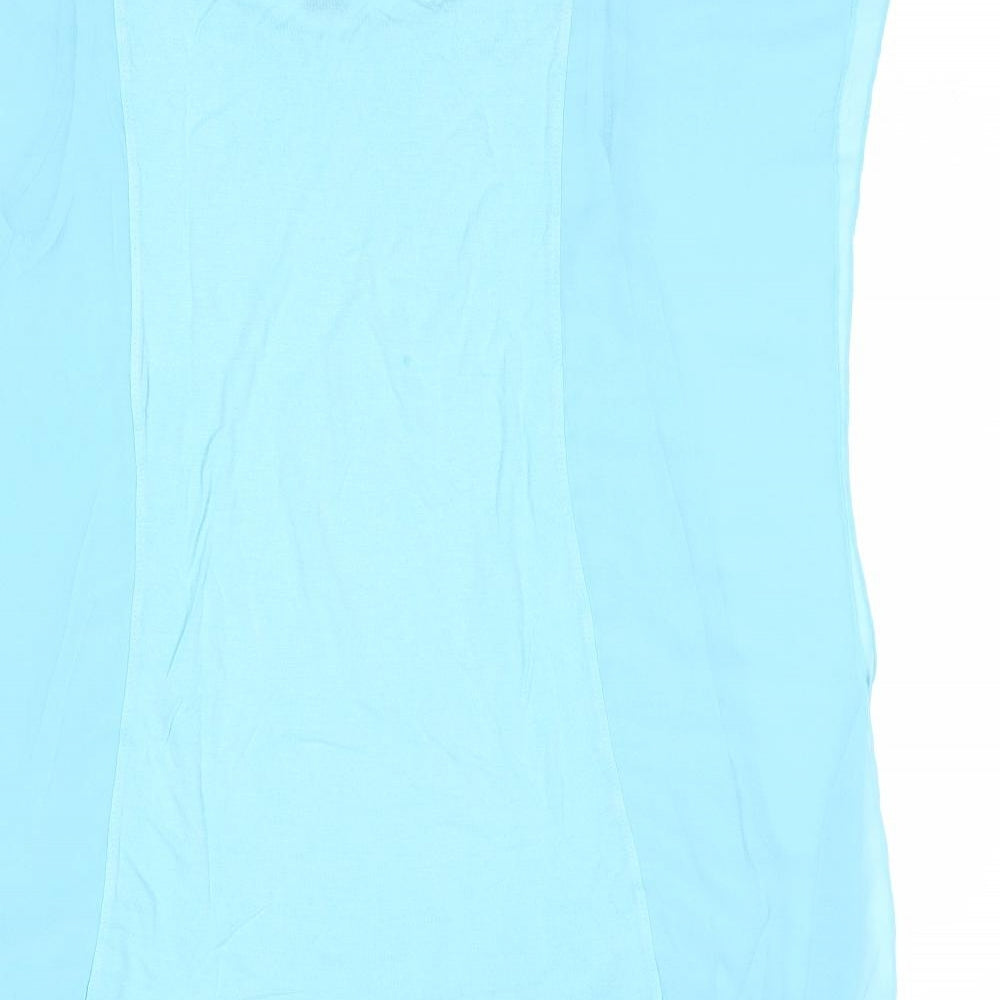 H&M Womens Blue Viscose Basic Tank Size S Round Neck