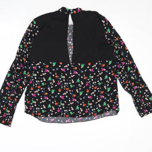 Warehouse Womens Multicoloured Geometric Polyester Basic Blouse Size 12 Mock Neck - Open Back