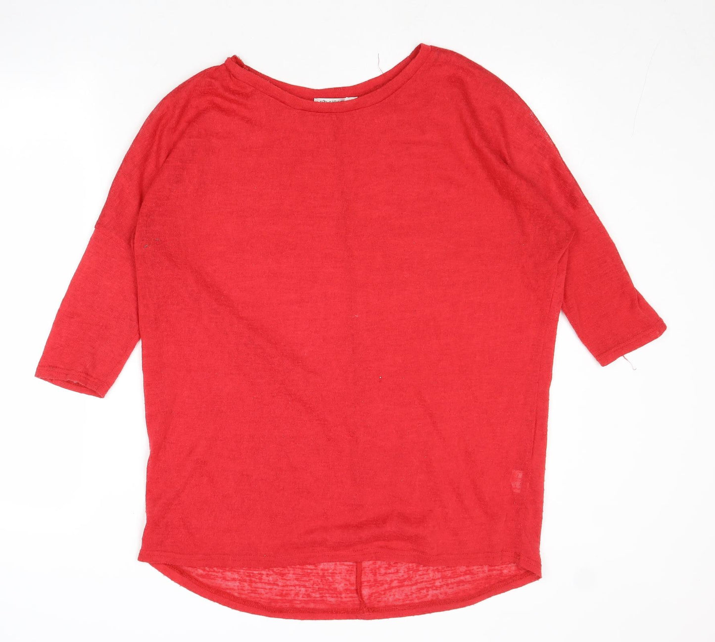 Paper Scissors Womens Red Polyester Basic Blouse Size XL Round Neck