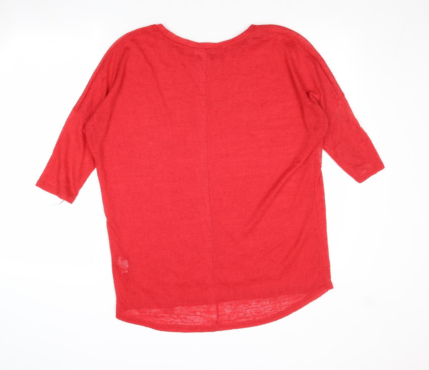 Paper Scissors Womens Red Polyester Basic Blouse Size XL Round Neck