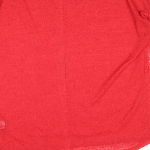 Paper Scissors Womens Red Polyester Basic Blouse Size XL Round Neck