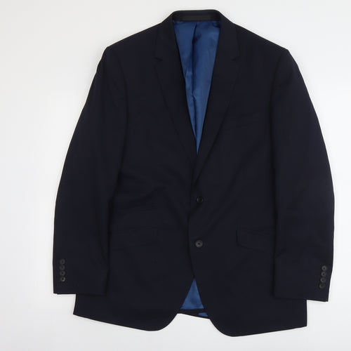 Autograph Mens Blue Wool Jacket Suit Jacket Size M Regular