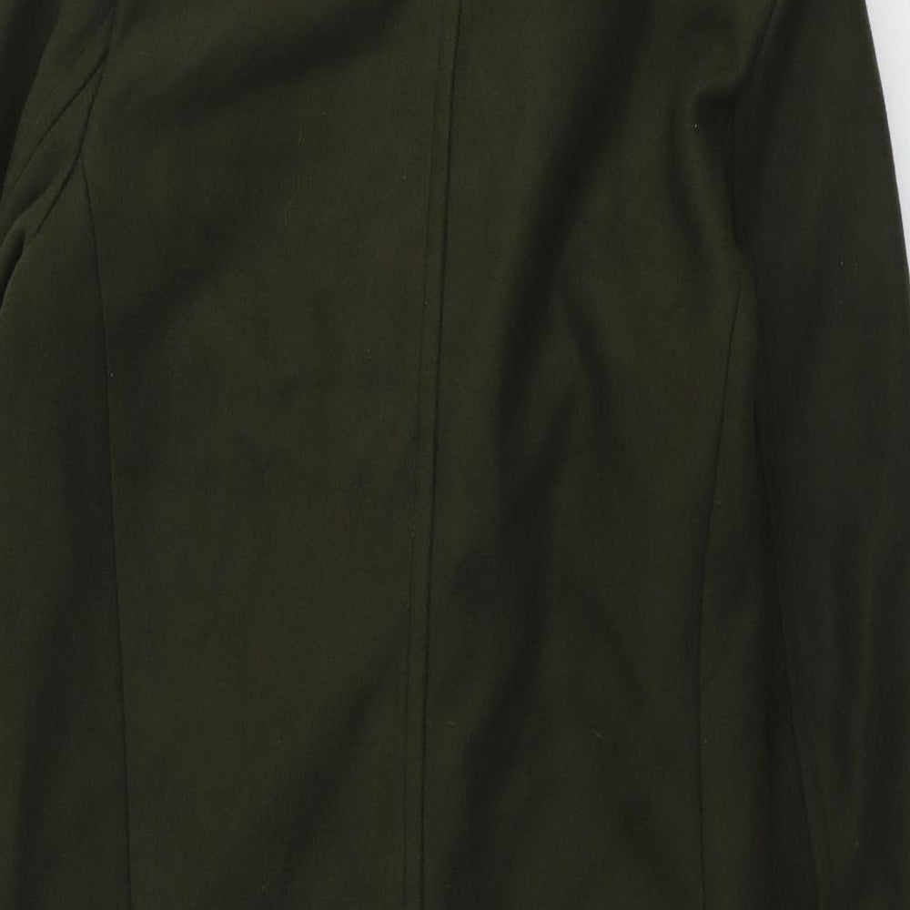 Boohoo Mens Green Pea Coat Coat Size S Button - Faux Fur Collar