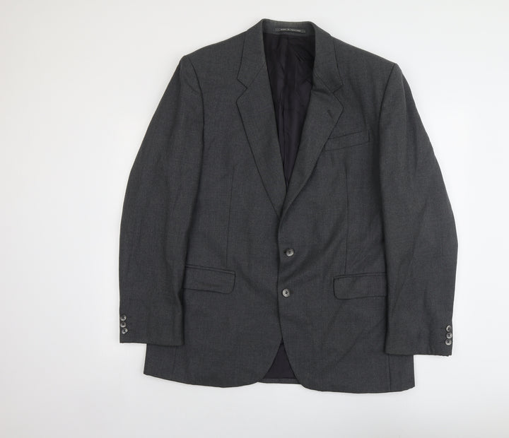 The Label Mens Grey Wool Jacket Suit Jacket Size L Regular