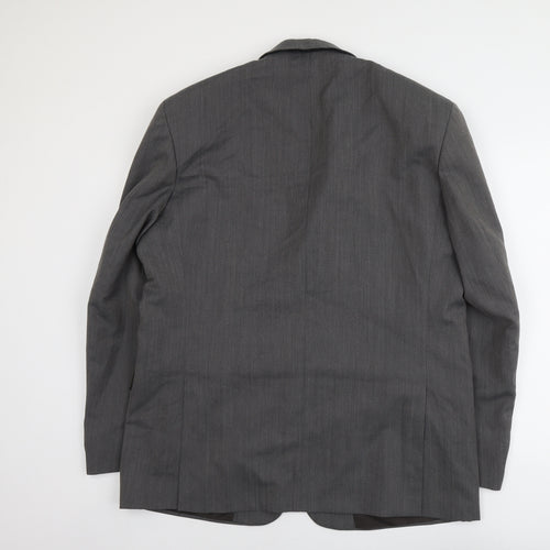 Pin stripe Mens Grey Polyester Jacket Suit Jacket Size L Regular