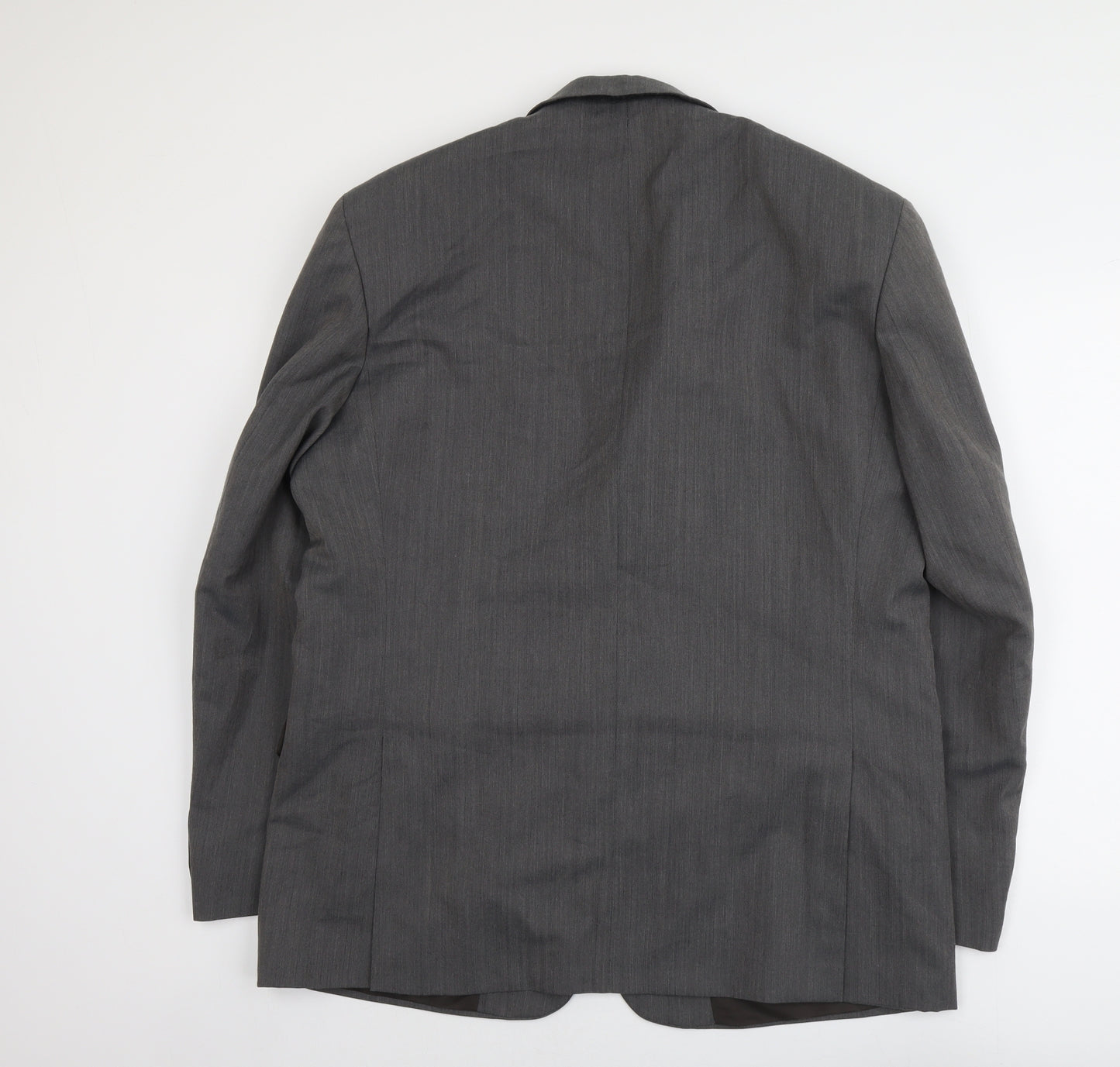 Pin stripe Mens Grey Polyester Jacket Suit Jacket Size L Regular