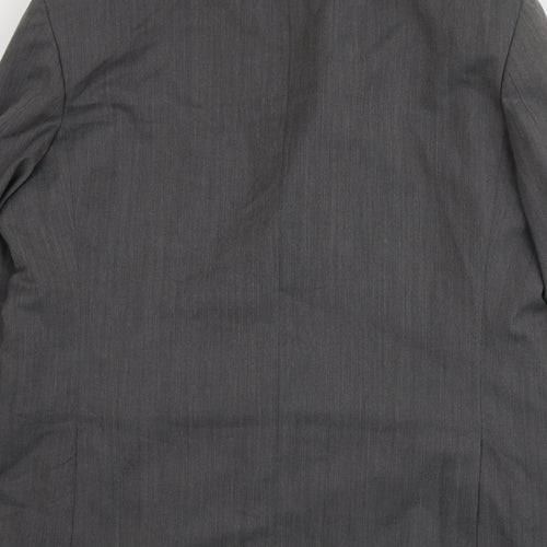 Pin stripe Mens Grey Polyester Jacket Suit Jacket Size L Regular