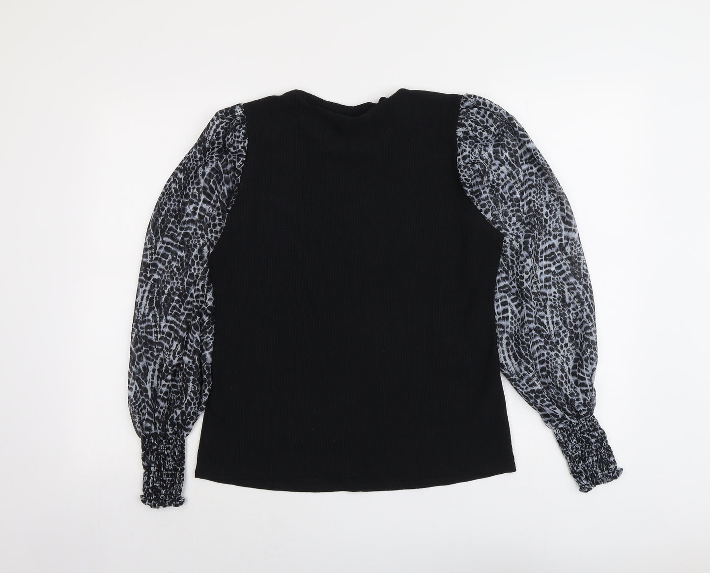 Dorothy Perkins Womens Black Geometric Polyester Basic Blouse Size 18 Round Neck