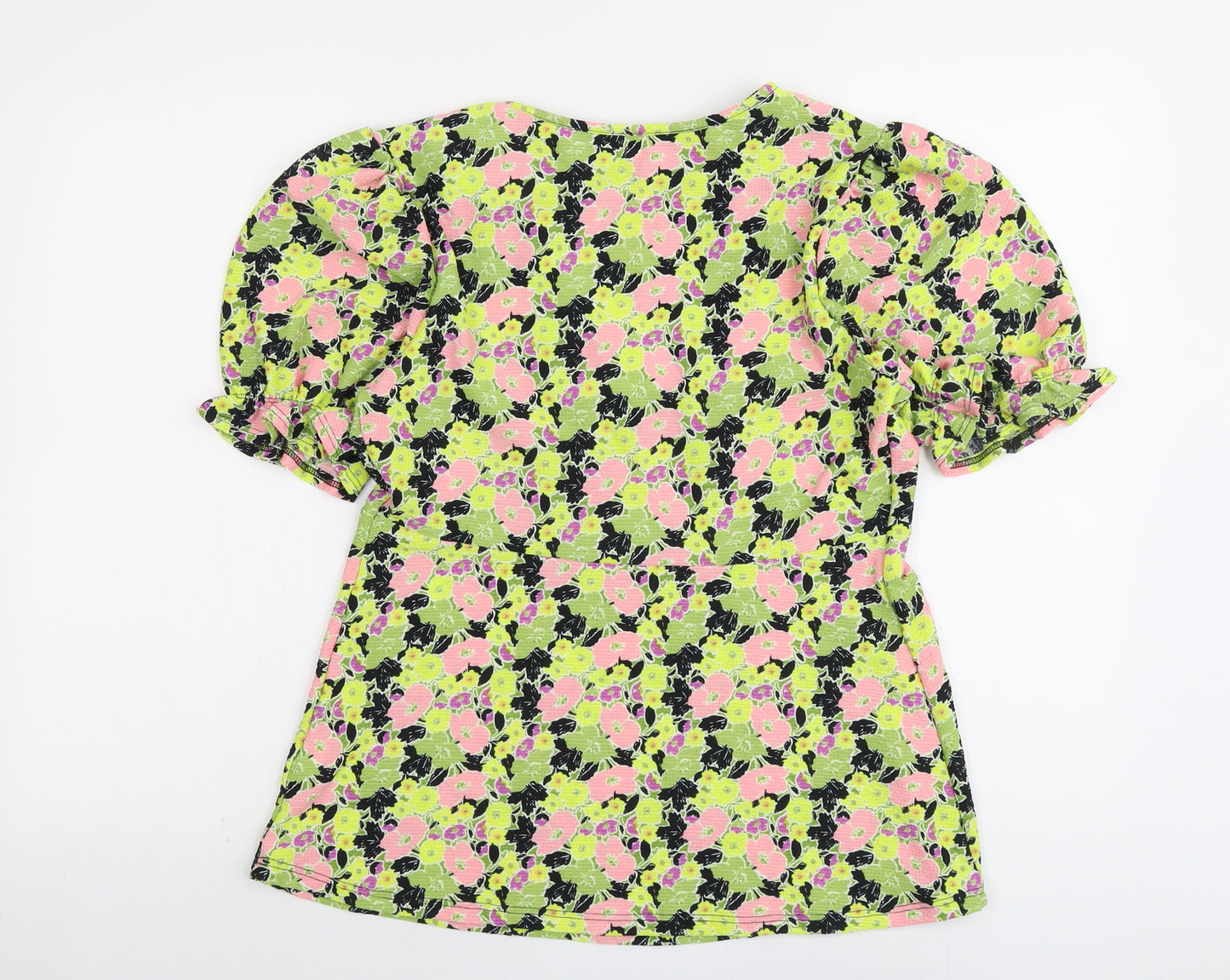 NEXT Womens Multicoloured Floral Polyester Basic Blouse Size 14 V-Neck