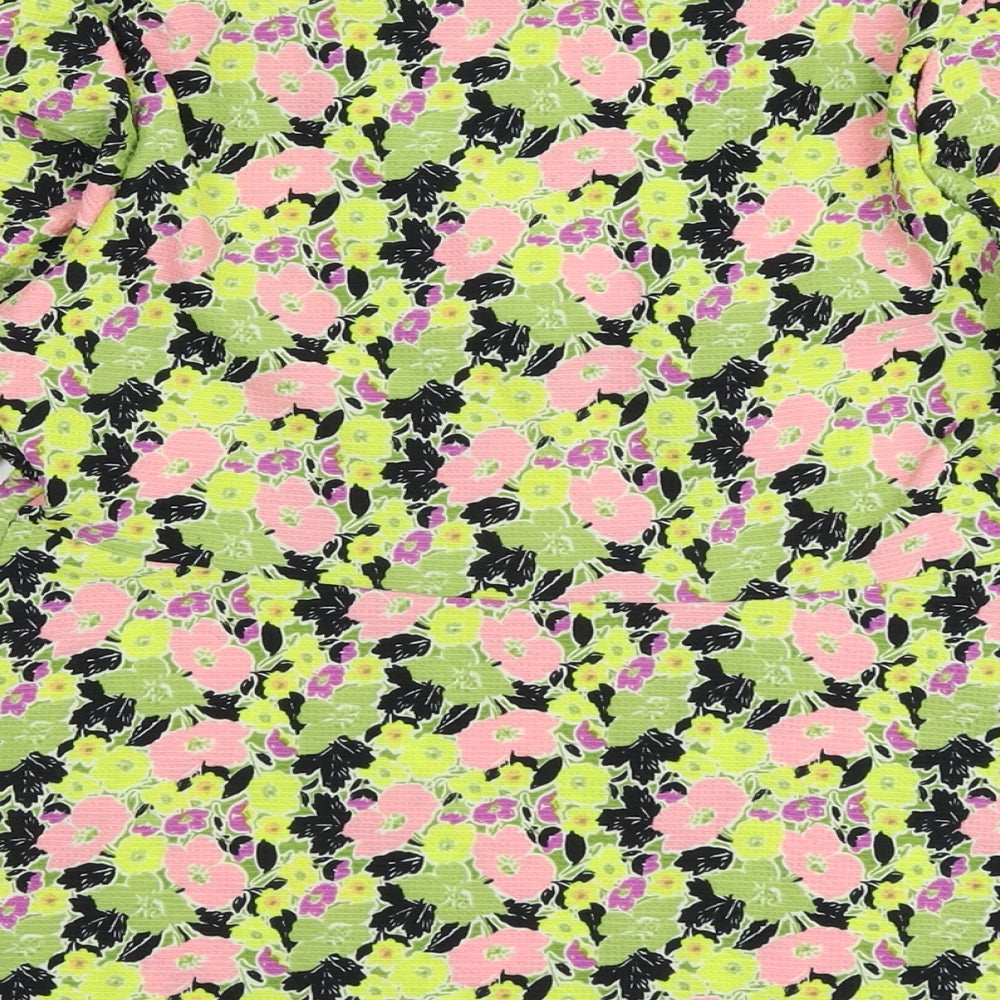 NEXT Womens Multicoloured Floral Polyester Basic Blouse Size 14 V-Neck