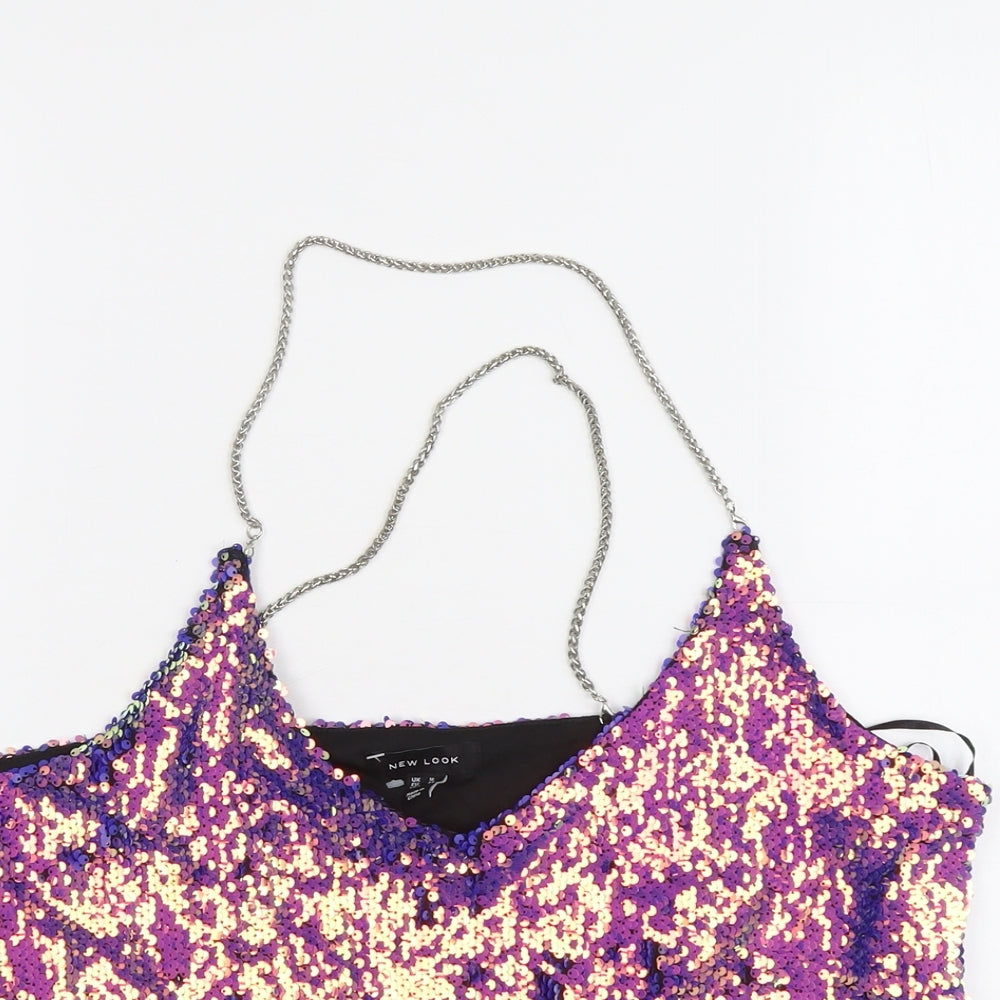 New Look Womens Multicoloured Polyester Cropped Tank Size 16 V-Neck