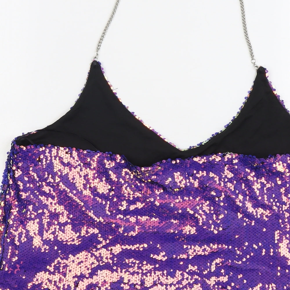 New Look Womens Multicoloured Polyester Cropped Tank Size 16 V-Neck