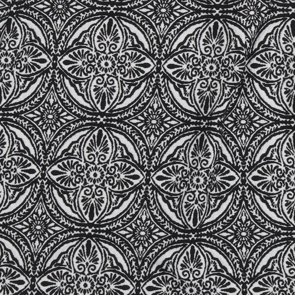 Marks and Spencer Womens Black Geometric Polyester A-Line Skirt Size 18