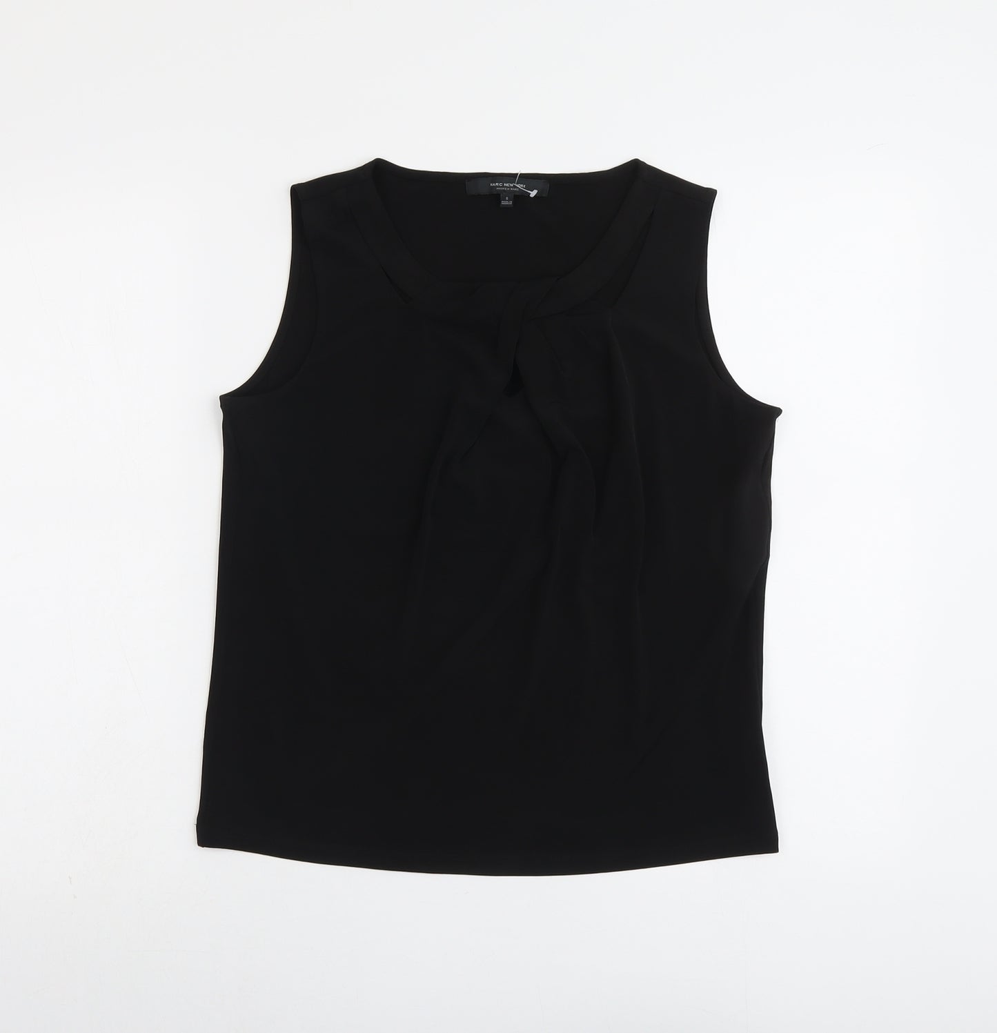 Marc New York Womens Black Polyester Basic Tank Size S Round Neck