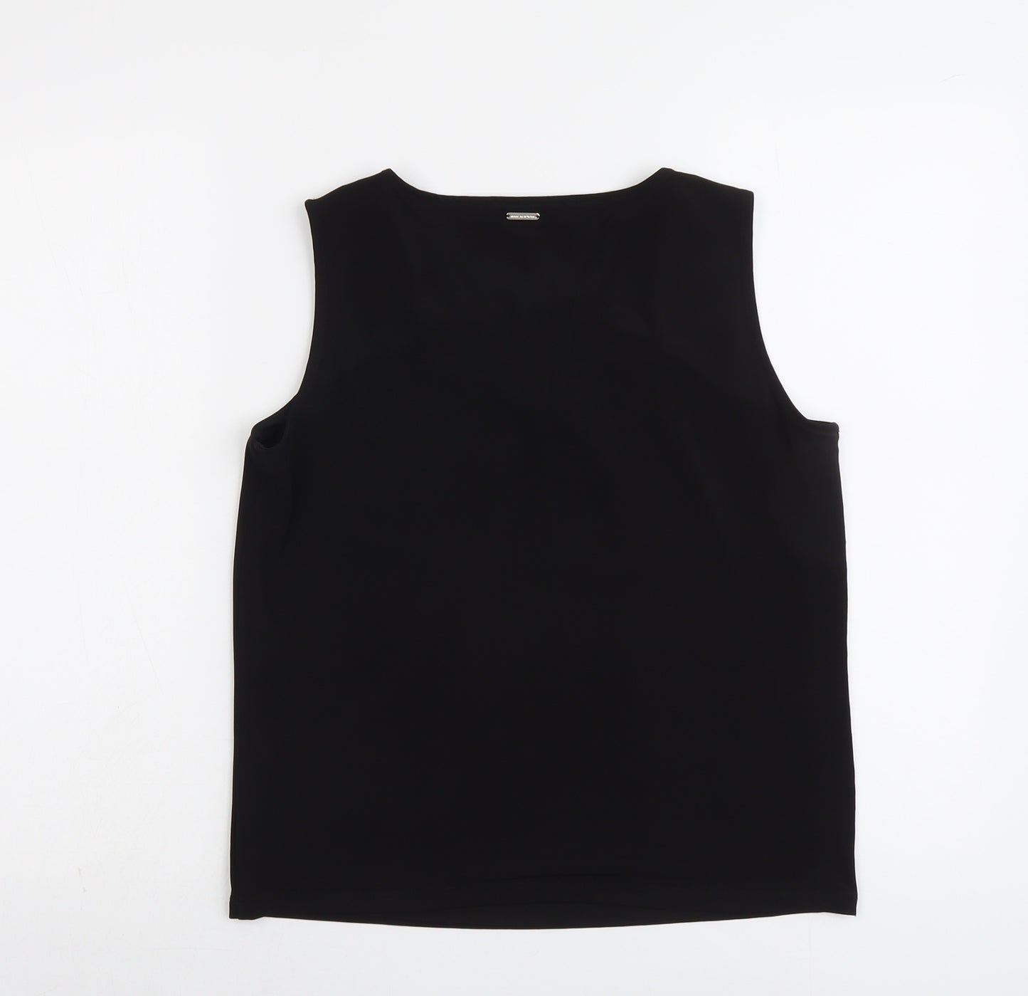 Marc New York Womens Black Polyester Basic Tank Size S Round Neck