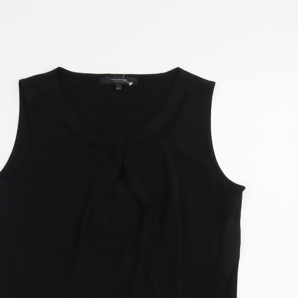 Marc New York Womens Black Polyester Basic Tank Size S Round Neck