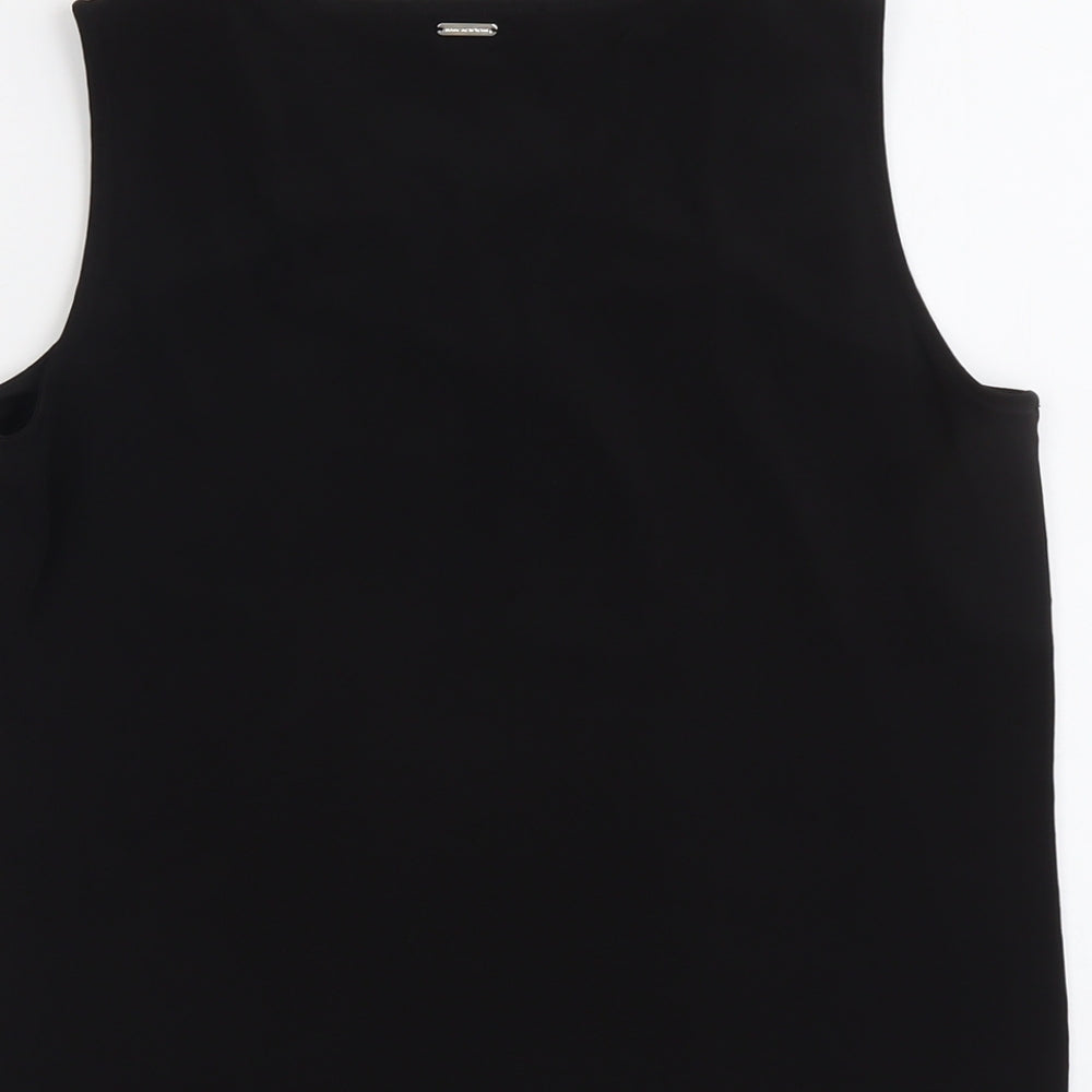 Marc New York Womens Black Polyester Basic Tank Size S Round Neck