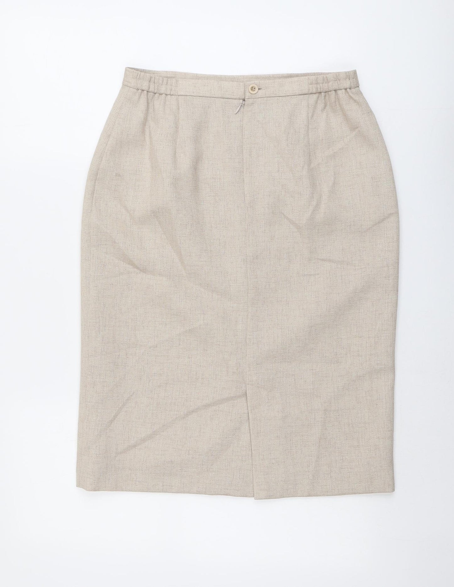 Eastex Womens Beige Polyester Straight & Pencil Skirt Size 10 Zip