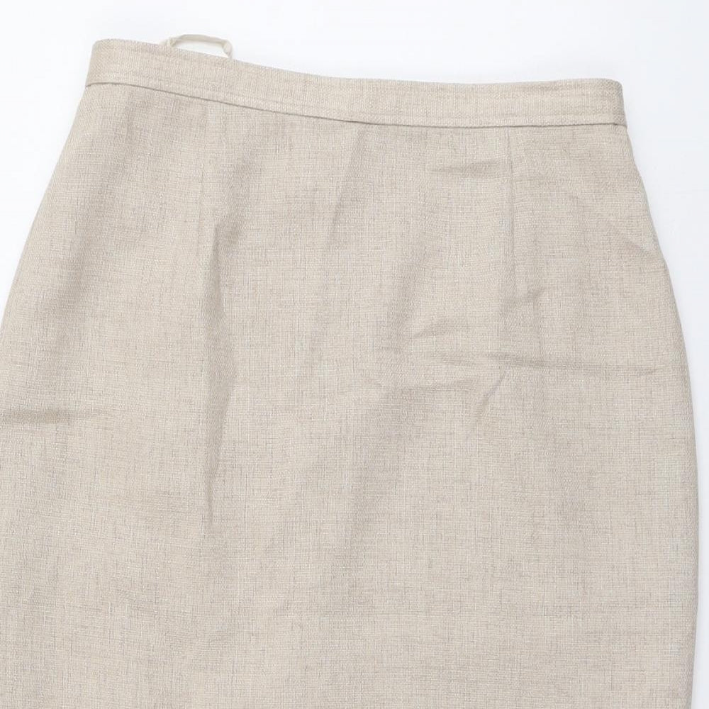 Eastex Womens Beige Polyester Straight & Pencil Skirt Size 10 Zip