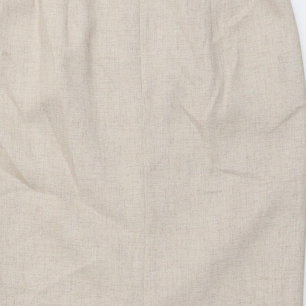 Eastex Womens Beige Polyester Straight & Pencil Skirt Size 10 Zip