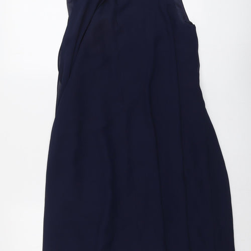 Monsoon Womens Blue Polyester A-Line Size 8 V-Neck Pullover