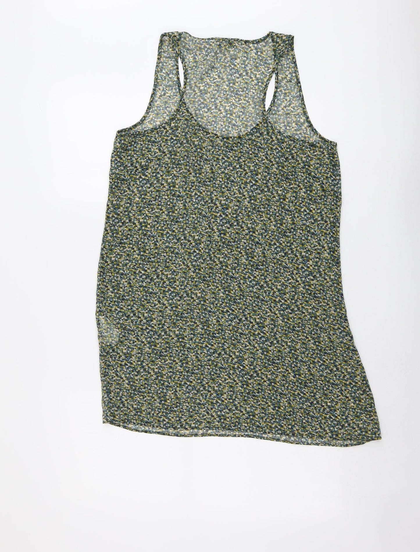 Axara Paris Womens Multicoloured Geometric Polyester Basic Tank Size M Scoop Neck