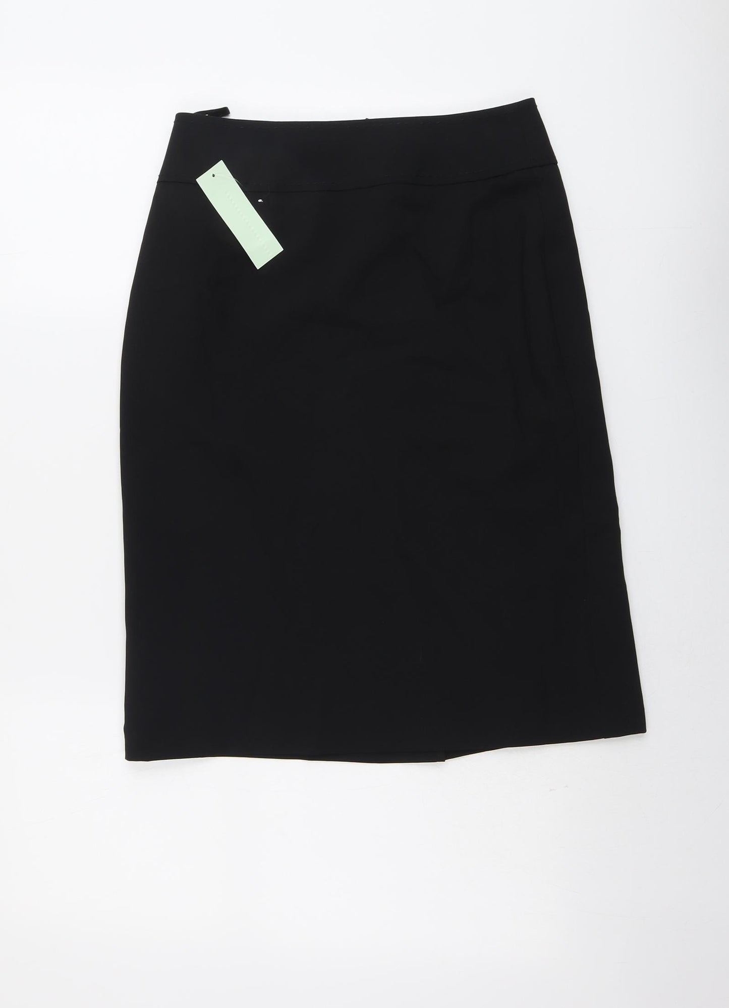 AMARANTO Womens Black Polyester A-Line Skirt Size 10 Zip