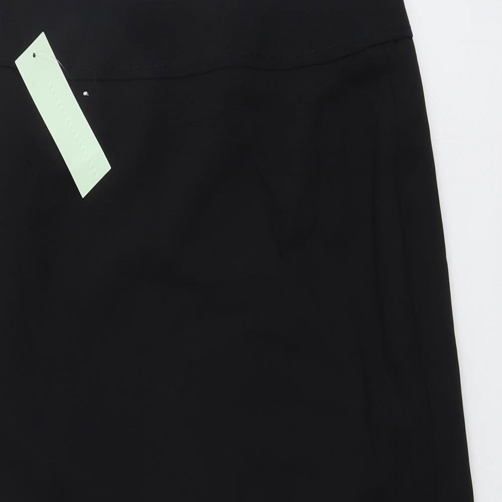 AMARANTO Womens Black Polyester A-Line Skirt Size 10 Zip